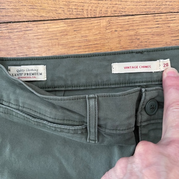 Levi's Premium Vintage Chino Jeans Shady Thyme Green Women's Size 28 - Picture 3 of 9